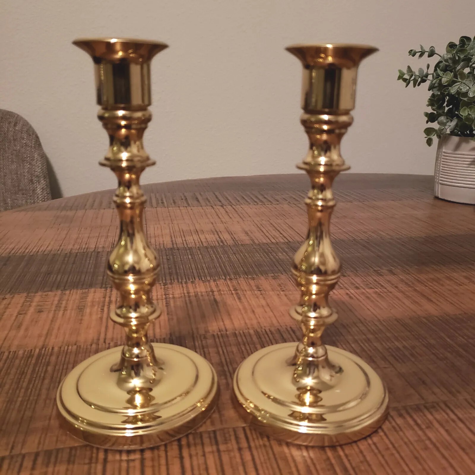 Pair Lot Of 2 Baldwin in America 7" Polished Brass Candlestick