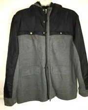 INC Men's Fur Lined Nylon Knit Zip Front Hooded Jacket LS Coat Jacket XL EC!