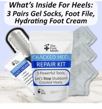 The Foot MedicCracked Heel Repair Kit Moisturizing Socks Foot Cream & Foot File 