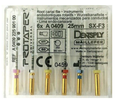 Dentsply Rotary ProTaper Universal Engine NiTi Files SX-F3 