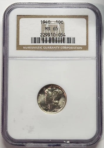 1940 P Mercury Dime MS65 NGC