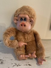 Vintage Russ Berrie Rubber Face Monkey Plush Thumb Sucker Rutherford