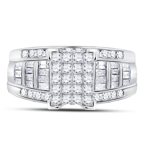 10K Yellow Gold Womens Round Diamond Crown Tiara Fashion Ring 1/5 Cttw - Picture 2 of 5