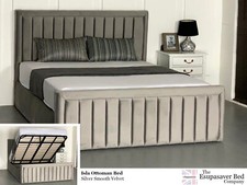 Image of Isla Gas Lift Ottoman Bed Frame Velvet Esupasaver Quality Beds Made in England