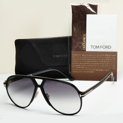 Tom Ford Sonnenbrille Bertrand schwarz Pilot grau Farbverlauf groß FT1061 TF 1061 01B