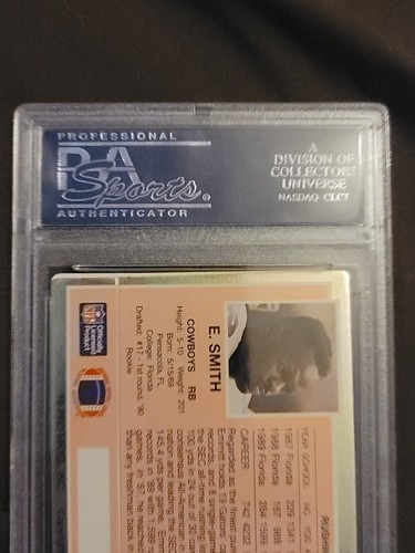 1990 Action Packed Emmitt Smith Rookie Card #34 Rookie Update PSA 9 Graded - Picture 6 of 6