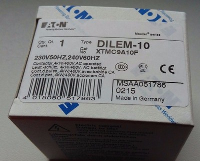 Eaton DILEM-10 XTMC9A10F Schütz 230V50Hz, 240V60Hz, 4kW/400V, AC betrieben
