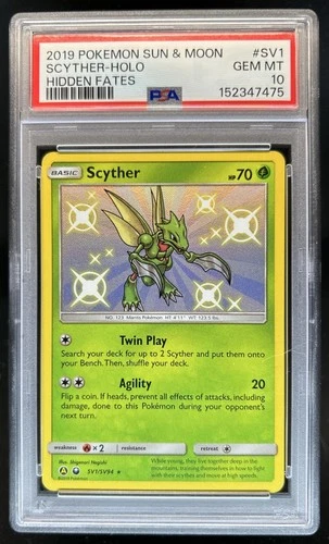 2019 Pokemon SM Hidden Fates Scyther #SV1/SV94 PSA 10 GEM MINT