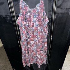 Just Love Women's Plus 2X Multicolor Geometric Midi Shift Pajama Sleeveless