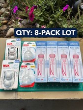 8-PACK Dr. Brown's Natural Flow Baby Bottle anti-colic narrow 8oz level 1 NUK