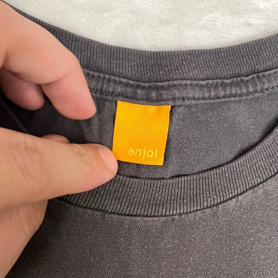 Enjoi Panda T-Shirt Men's Large Gray Skateboarding Graphic Logo Skate Tee - Image 2 of 4