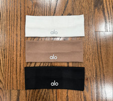 NWT Set of 3 Unisex Al - Yoga Sport Headbands   White, Black, Coffee Colors