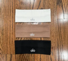 Set of 3 Yoga Women’s Non-Slip Stretch Headbands – White, Brown, Black NWT