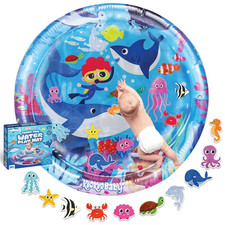 Kookobaby Tummy Time Water Mat for Babies, XL Whale - Inflatable Baby Water