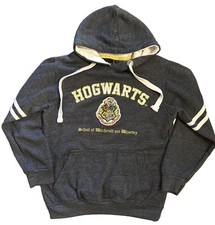 Harry Potter Hogwarts Embroidered Crest Unisex Medium Hoodie Pullover Wizard