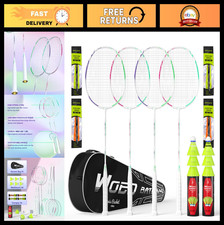 Lightweight Carbon Fiber Badminton Rackets - Perfect for Backyard Gym Play