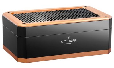 Humidor Colibri Rally schwarz gold ca 100 Zigarren Digitalhygrometer Befeuchter
