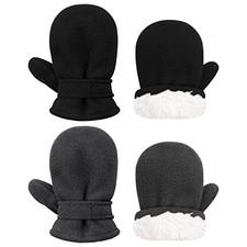 Baby Mittens Toddler Gloves Kids Winter Gloves Baby 12-24 Months Black Grey