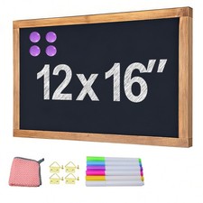 12"x16" Magnetic Chalkboard with Rustic Wood Frame for Wall-Mounted - Multi-P...