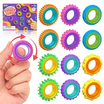 Fidget Toys Sensory Rings for Kids: 12 Pack Finger Spinner - 12pcs 