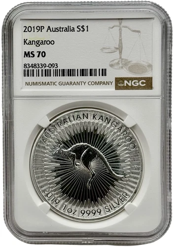 2019 Australia 1 oz .9999 Fine Silver Kangaroo NGC MS70