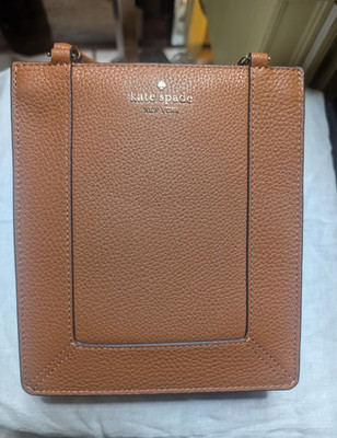Kate Spade New York Brown Pebbled Top Handle Satchel, Silver Hardware, Logo