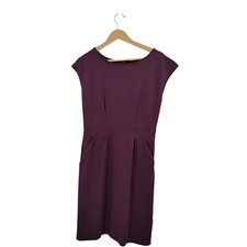 Quince Women Ultra-Stretch Ponte Cap Sleeve Dress Dark Orchid M
