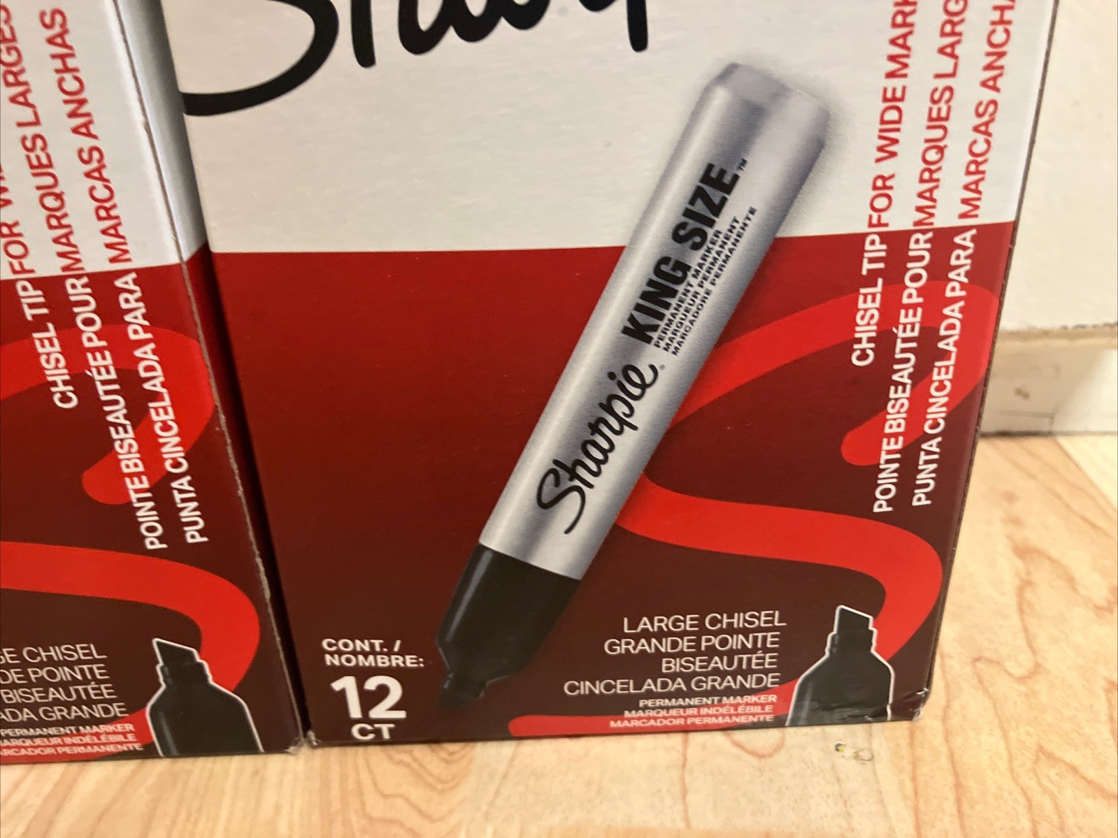 (2 BOXES x 12 Markers) Sharpie  King Size Chisel Tip Permanent Markers