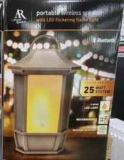 AR Acoustic Research Portable Outdoor Wireless Bluetooth Speaker LED Flame Light