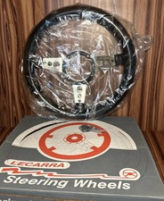 Vintage New Lecarra 15 All Black Steering Wheel Leather 3 Spoke Vintage New Lecarra 15 All Black Steering Wheel Leather 3 Spoke