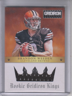 2012 Gridiron Rookie Gridiron Kings Jerseys #8 Brandon Weeden Card /299