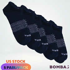   5 Pairs/Pack Authentic Bombas MEN Ankle Socks -Size L/Charcoal