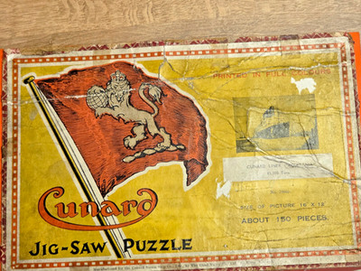 Rare Vintage Chad Valley Cunard Liners Aquitanien Schiff Puzzle
