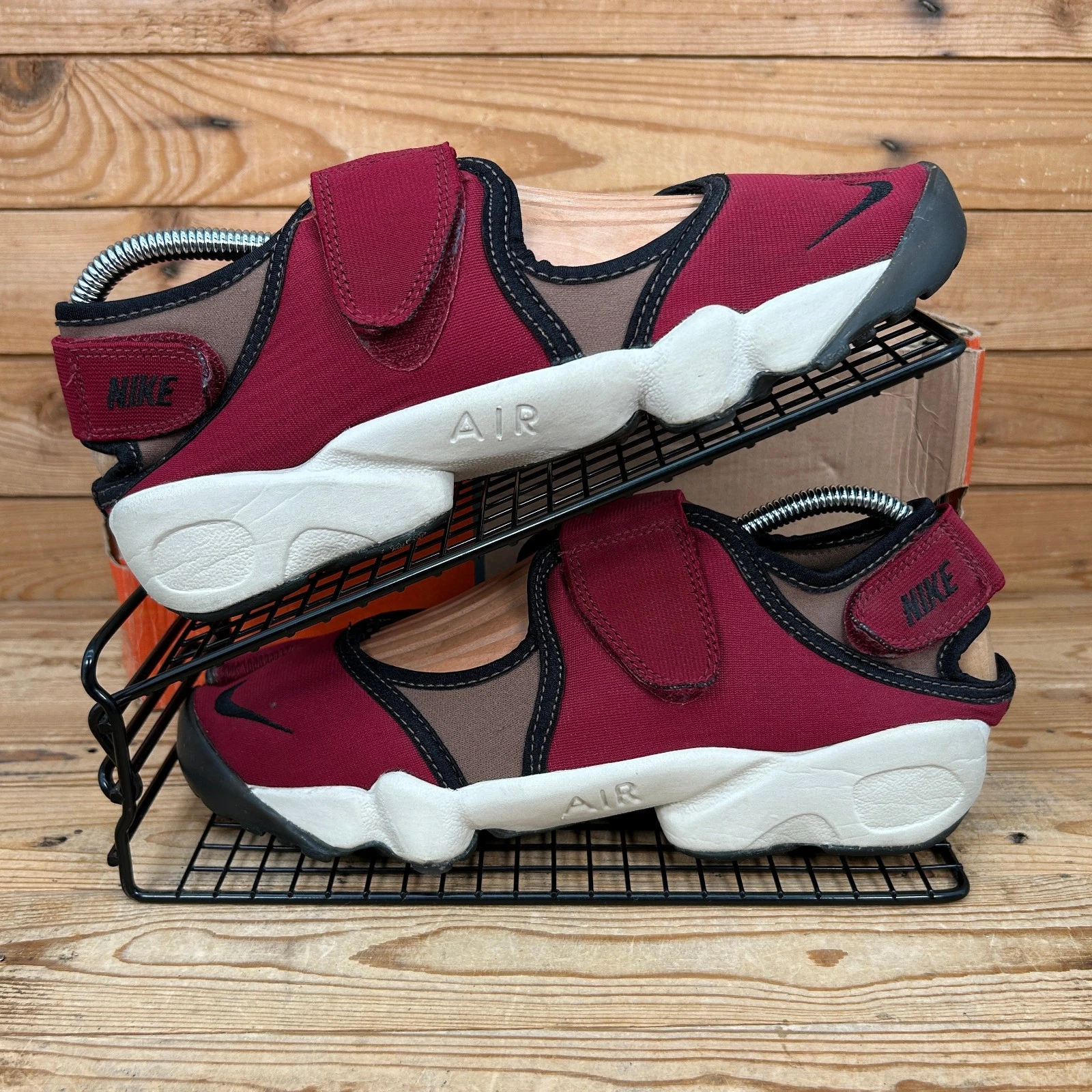 Sandali Nike da donna taglia UK 8 5 Air Rift rossi punta divisa scarpe estive da spiaggia