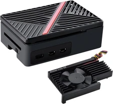 GeeekPi Case for Raspberry Pi 5, 5 ABS with Armor Lite V5 Black 