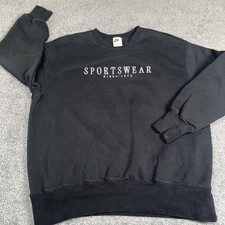 Nike Sportswear Club Fleece Crewneck Sweatshirt Mens Size S Oversize Comfy Black