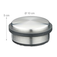 Relaxdays TüRstopper 2Er Set Edelstahl & Gummi TüRpuffer Boden 5X10Cm