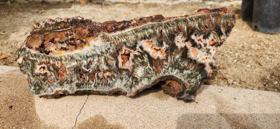 Muestra de ágata pluma ala de ángel verde Cady Mtn 11,5"X5"X4,5" 10 libras ver video Foto 2 de 4