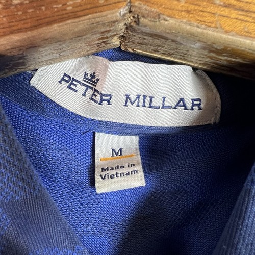 Peter Millar Polo Shirt Mens Blue Camouflage Golf Casual Stretch Size M - Picture 6 of 9