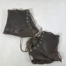 Vintage Style Dark Brown Leather Boot Gaiters Spats Costume Reenactment
