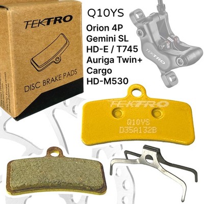Tektro Q10YS semi-metallisch Fahrrad Scheibenbremsbeläge 4 Kolben Disc Pads Gold