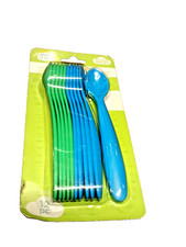 Angel Of Mine 12pc Infant Utensils Flatware 5.5" Blue Green Spoons BPA Free 346