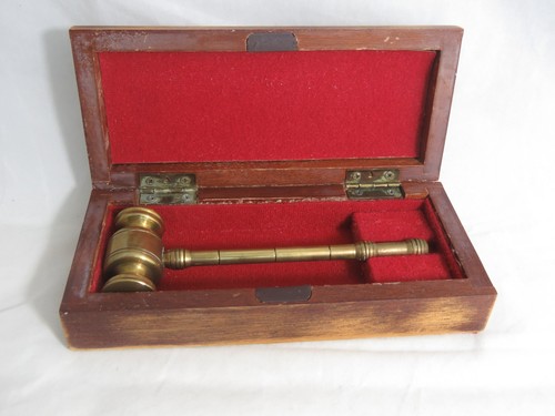 5-1/2" Solid Brass Gavel in Box