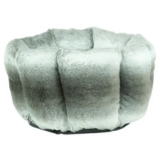 Sheba Quilted Plush Round Cat Bed 15 Grey Arlee