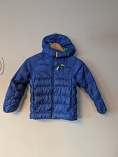 REI Small Youth Small Primaloft Silver Down Blue Green Hood Zipper