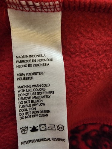 IZOD Women's Full Zip Front Fleece Vest Red Geometric Floral Print Sz Small - Picture 3 of 6