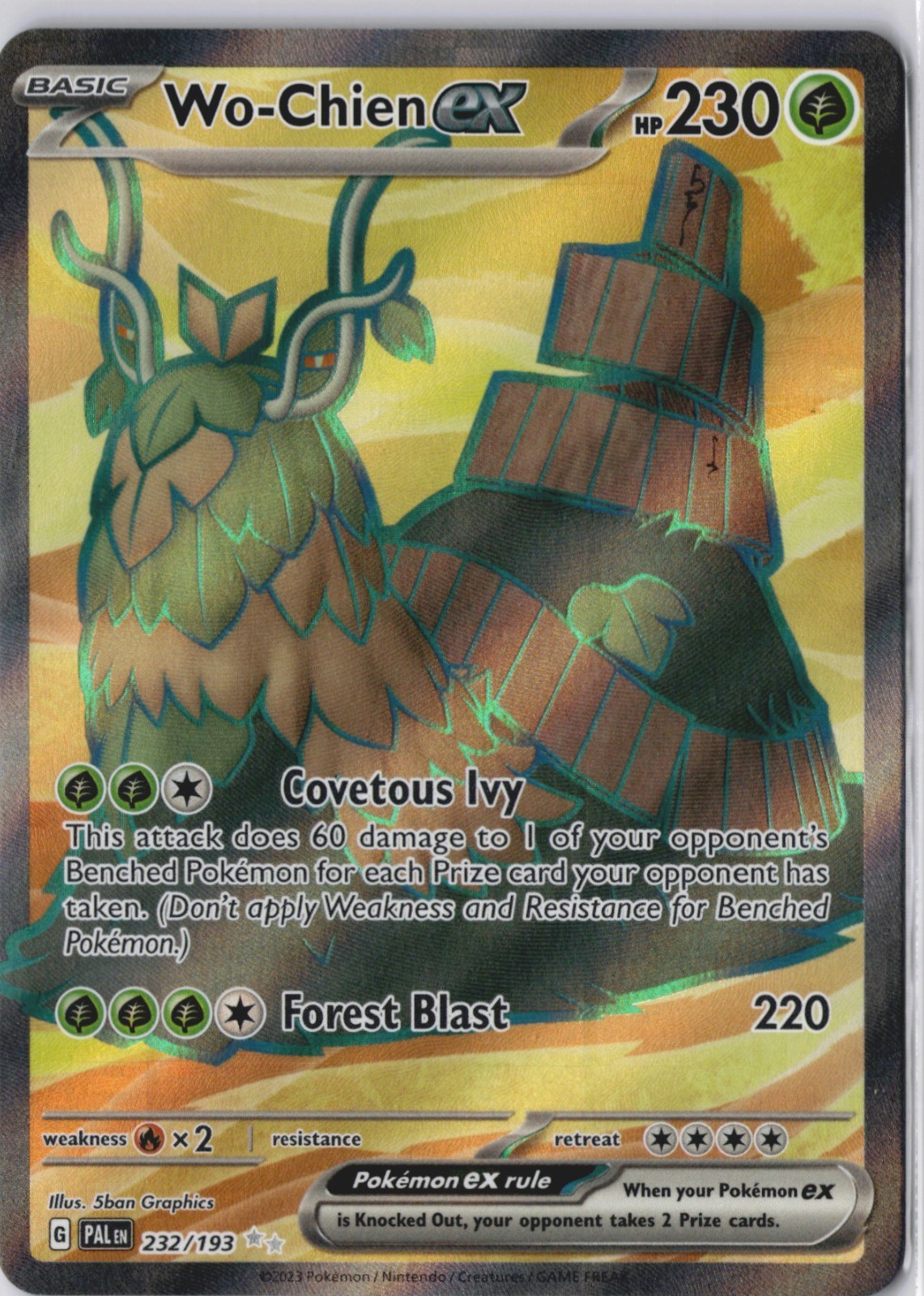 Pokemon Wo-Chien ex 232/193 PAL Paldea Evolved Ultra Rare NM Card