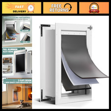 Insulated Aluminum Dog Door for Wall - 3 Flaps, Pets Up to 110 lbs, Easy Install