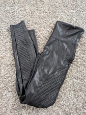 Spanx Faux Leather Moto Leggings Pull On Pants Size Small