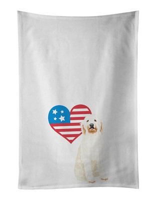 NEW Doodle Cream #6 Patriotic Kitchen Towel Set of 2 White Dish Towels